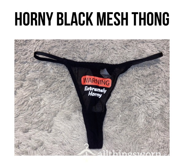 *reduced* Horny Black Mesh Thong👀