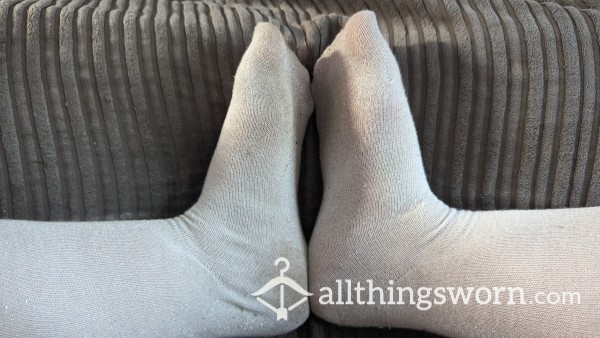 Hot And Sweaty Long Silver Socks!🩶