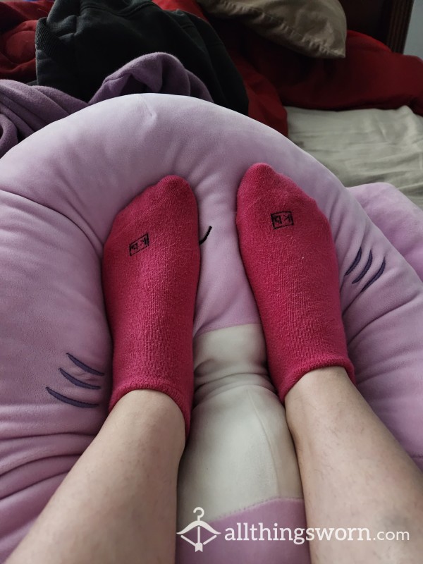 Hot Pink K Bell Ankle Socks