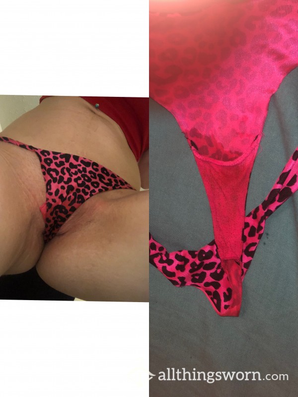 Hot Pink Cheetah Silk Thong