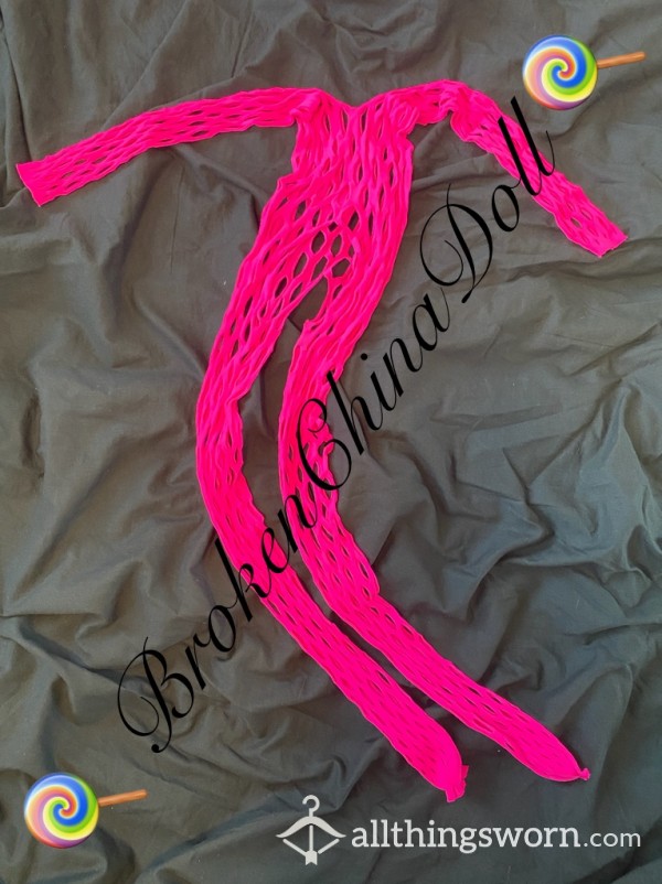 Hot Pink Fully Circle Netted Body Stocking