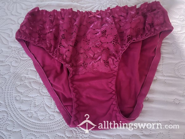 Hot Pink High Waisted Pink Panties With Lace $30aud
