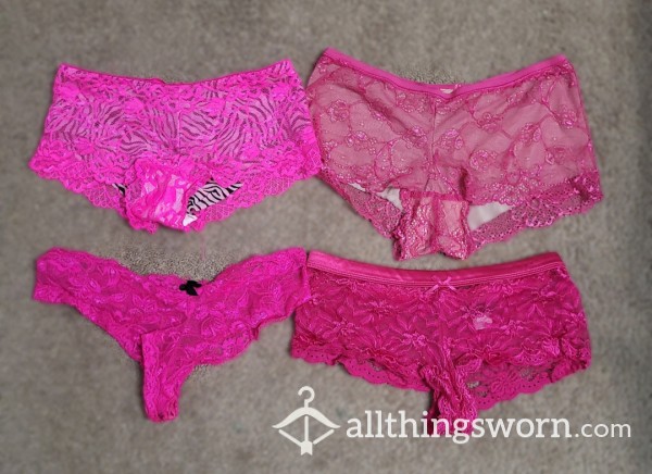 Hot Pink Lace Cheeky Panties