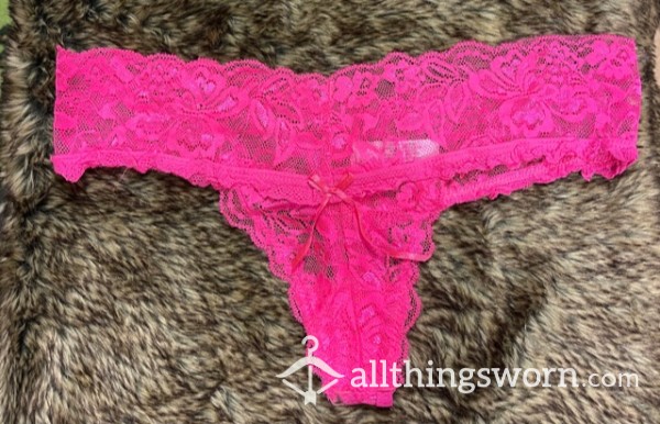 Hot Pink Lace Thongs