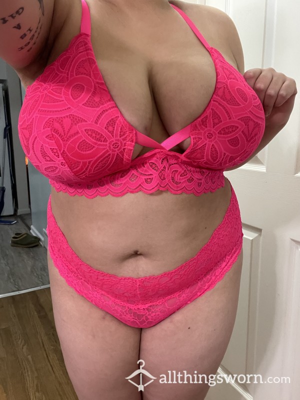 Hot Pink Matching Bra And Pantie