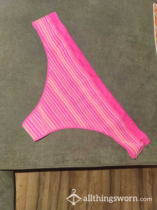 Hot Pink Striped Thong