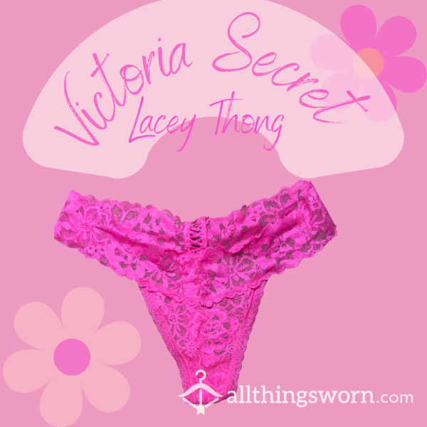 Hot Pink VS Lace Thong