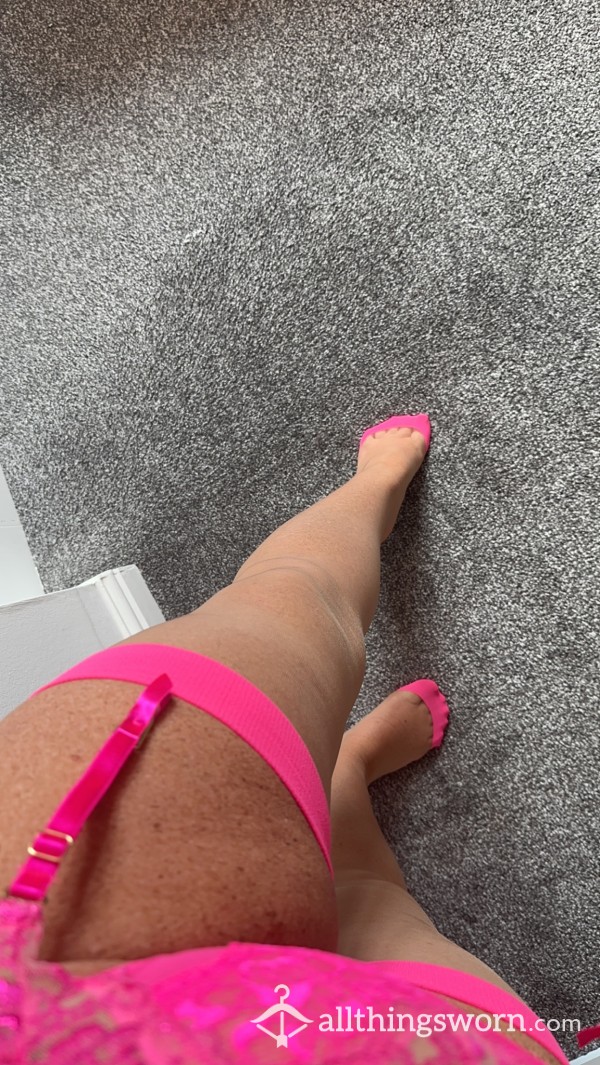 Hot Pink Worn Stockings!
