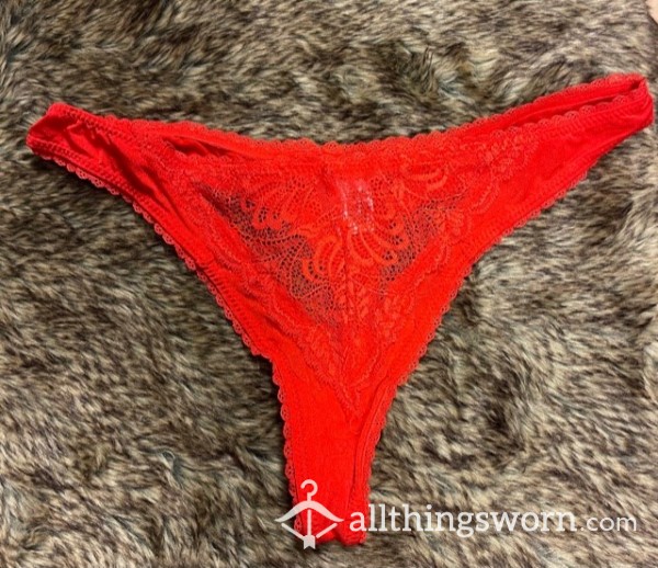 Hot Red Lace Thongs