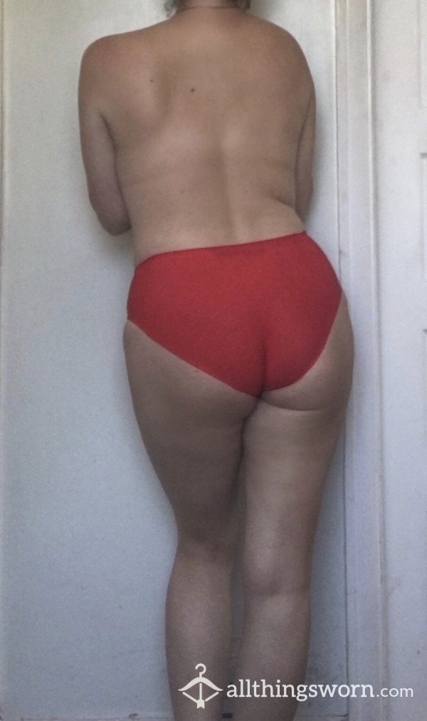 Hot Red Silky Panties Briefs - Yum 😋