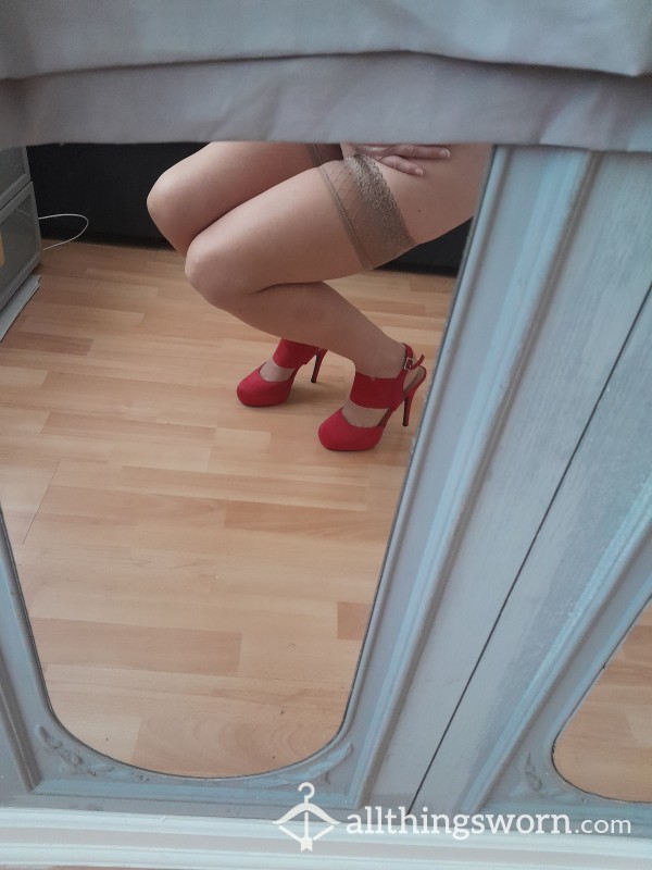 Hot, Sexy RED STILLETOS , LET ME WALK ALL OVER YOU IN THEM