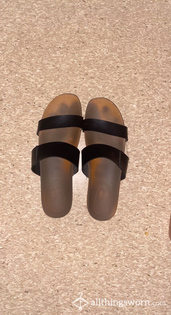 Huge Worn Out Sweaty Summer LEATHER Sandals