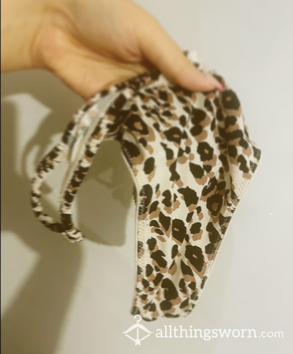 I KNOW YOU WANT THIS PXSSY/ Sill Feel Leopard Print Strappy Thong