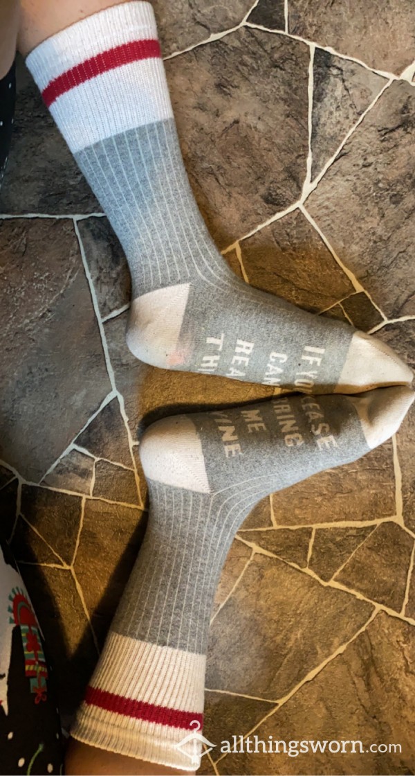 "If You Can Read This, Please Bring Me Wine" Socks