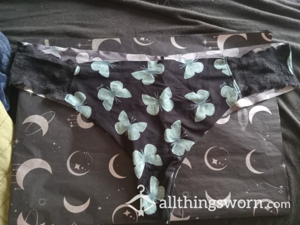Black And Green Butterfly..PINK... Thong XL