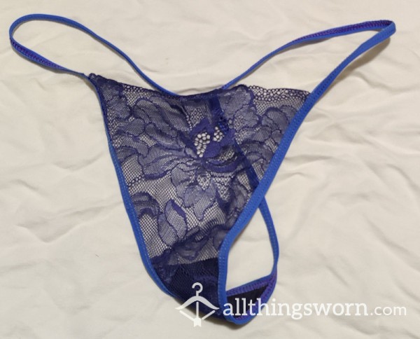 Itsy Bitsy Blue G-String Panty, Like Floss For My Butt