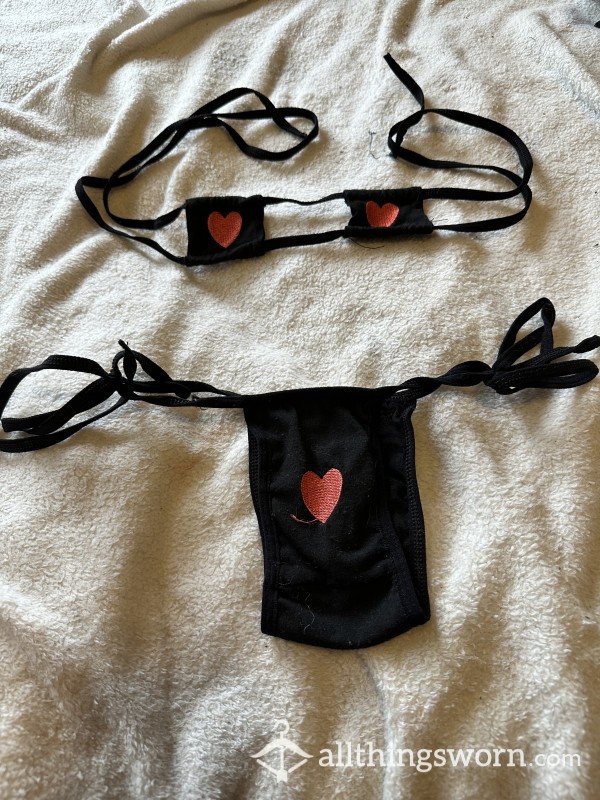 Itty Bitty Nipple Covers And Thong Set ❤️🖤