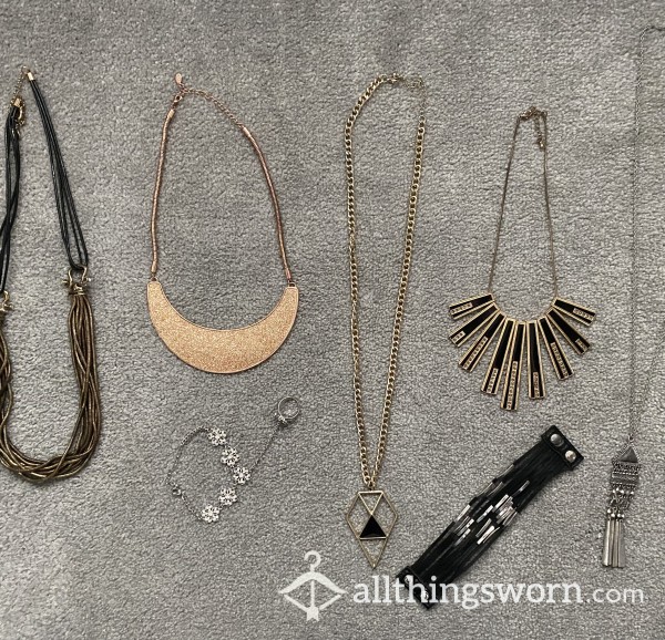 Jewelry Set - 5 Necklaces, 2 Wrist Cuffs