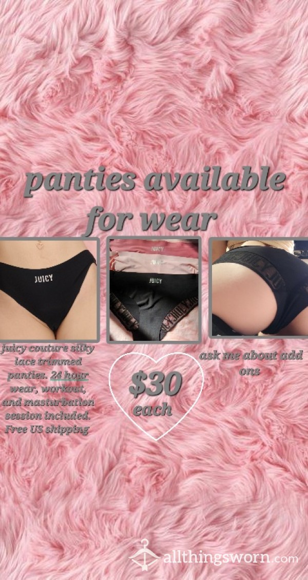 Juicy Couture Panties Available For Wear
