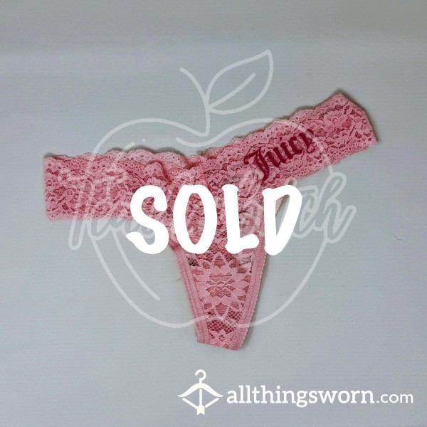 Juicy Couture Pink Lace Thong (S)