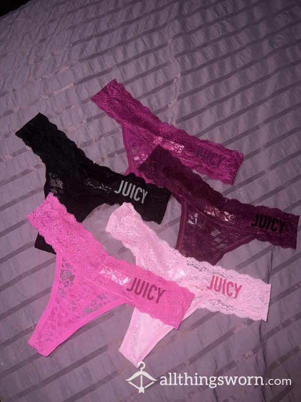 JUICY Lace Thongs Waiting To Be Worn