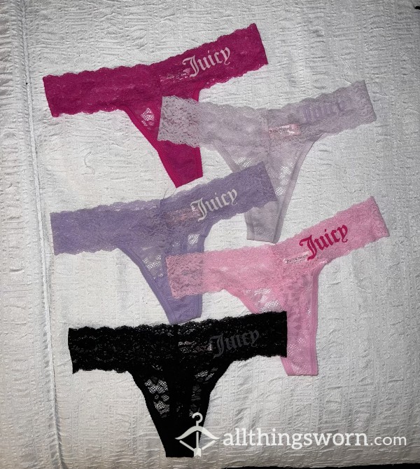 Juicy Lace Thongs With Cotton Gusset
