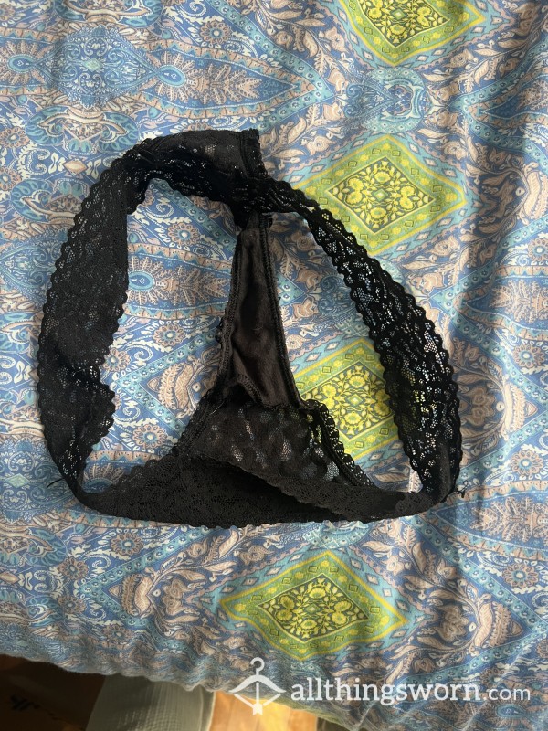 Just Had To Remove This Black Lace Thong Because I Slipped Them Back On Too Quick After Getting Creampied..