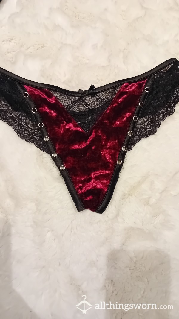 Killstar Red Velvet And Lace Thong. Sexy Vampire Vibes. Xxx