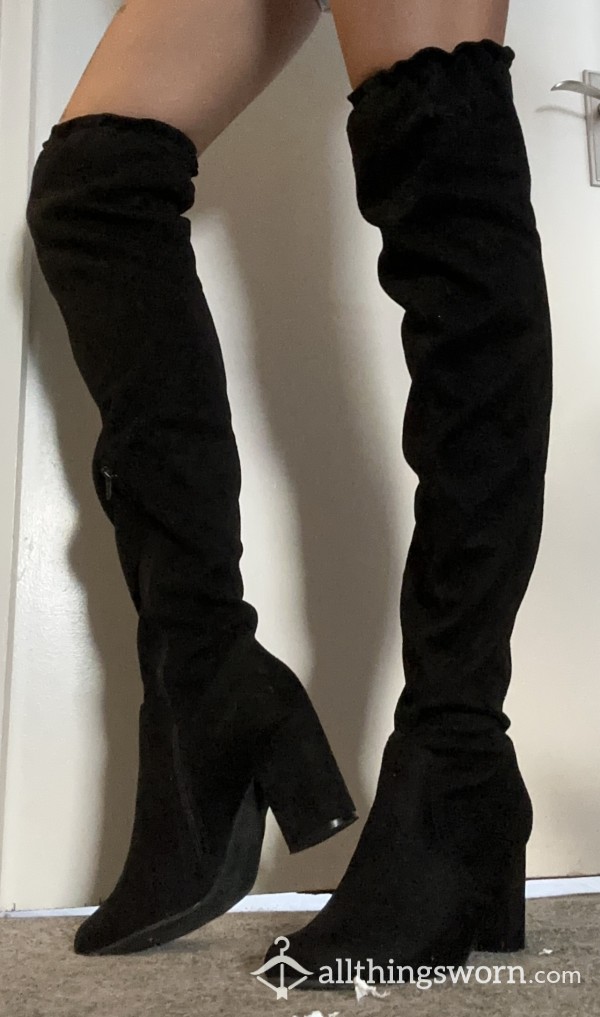 Knee High Fabric Boots