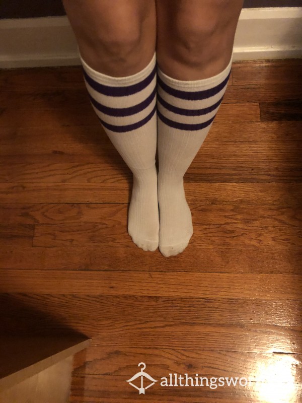 Knee High Purple Tube Socks