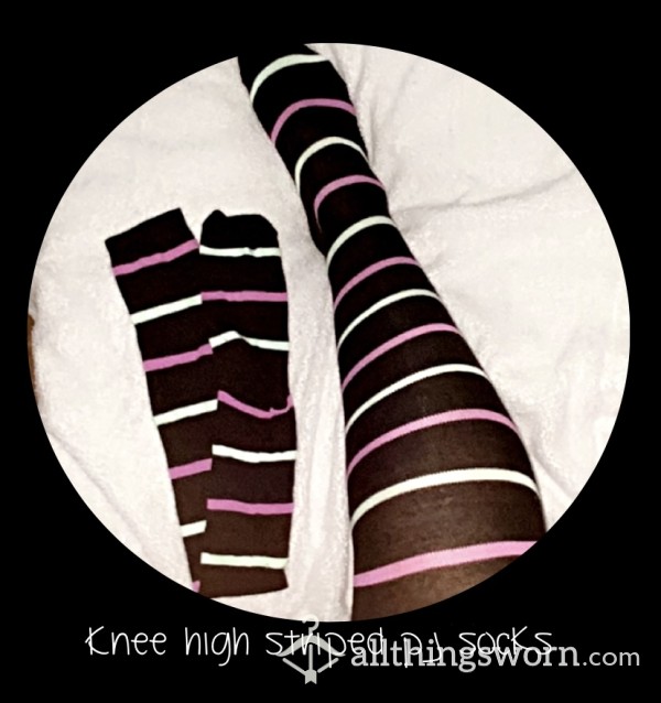 Knee High Striped Pj Socks. Free US Shipping