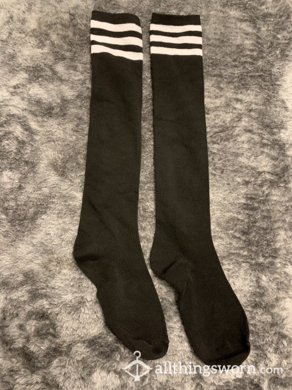 Knee High Varsity Socks (Black)