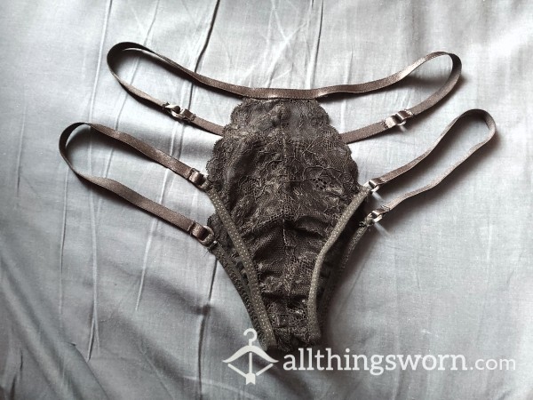 ***SOLD*** Lace Black Two Strap Thong