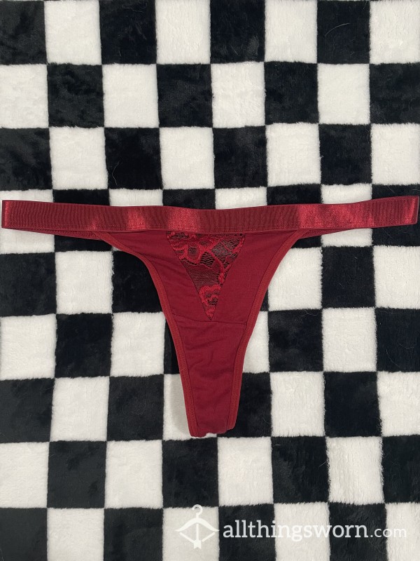 Lace Cut Out Thong (red)