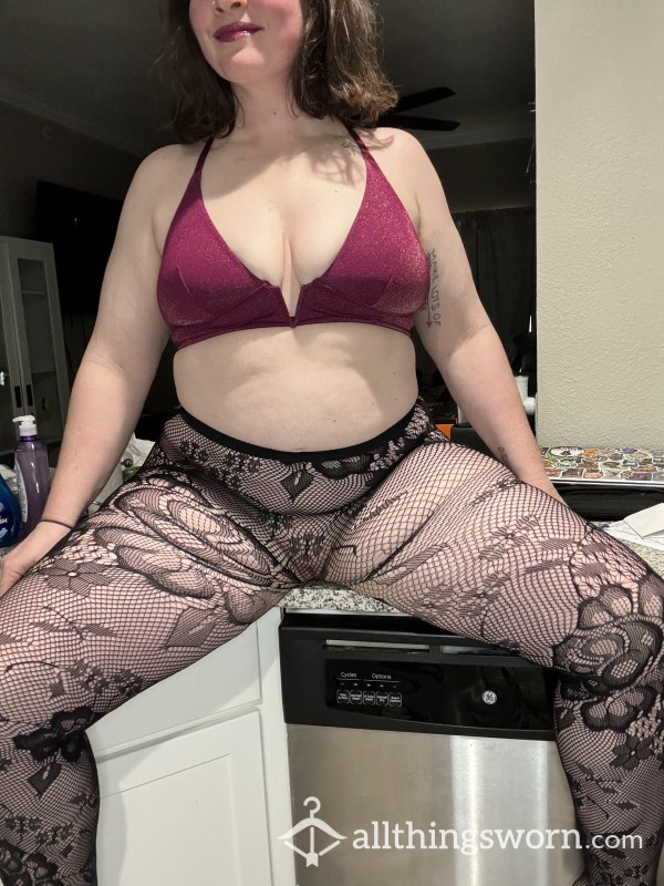 Lace Pantyhose With My Cream Looking For Someone To Love Them 👅