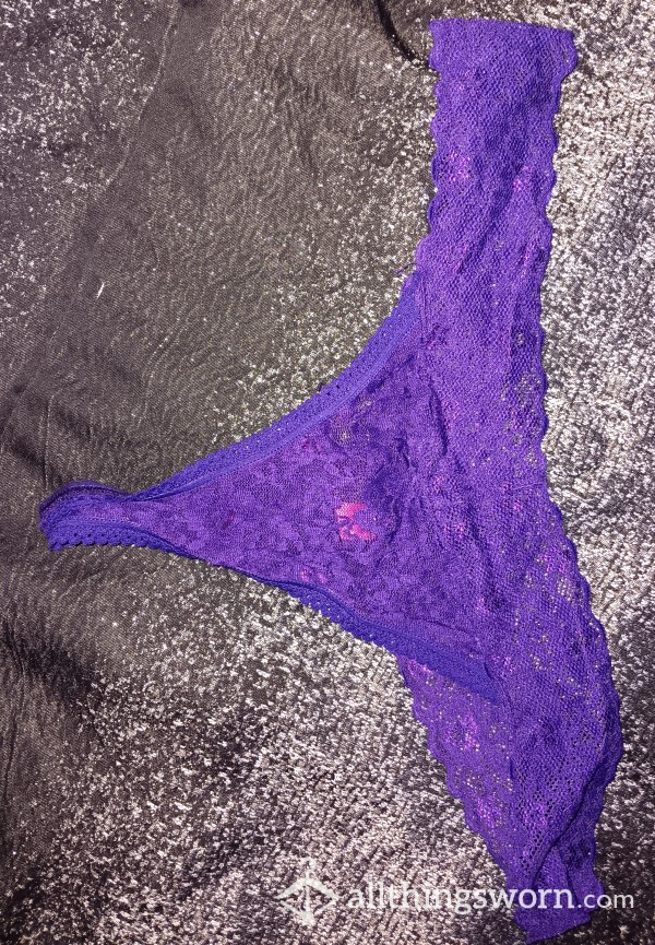 Lace Purple Thong