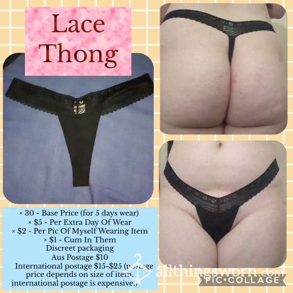 Lace Thong, 5 Day Wear.