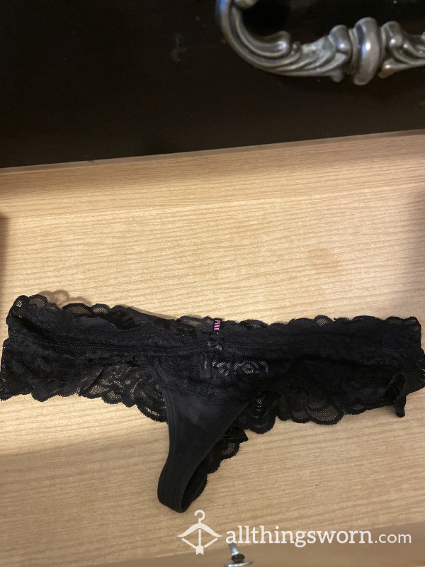 Lace Thong Extra Wet Worn