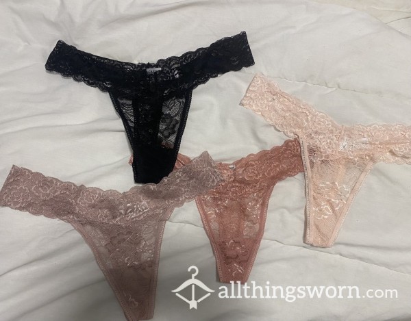 Lace Thong With Cotton Gusset