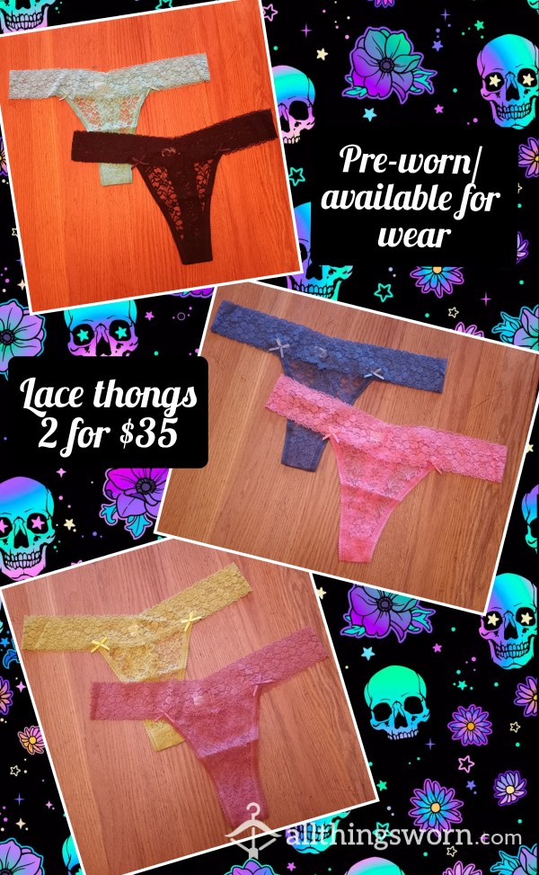 Lace Thongs 2 For $35