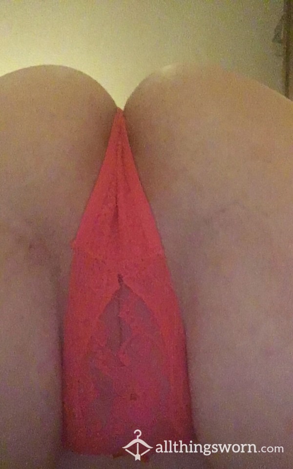 Lacy Bright Pink Thong Showing A Hint Of My Pussy Size 12