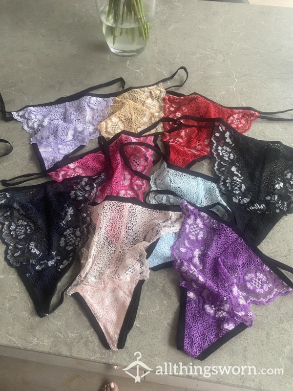Lacy Front , G String Back , Various Colours. Smell Me. 24 Hours Worn. More On Request.