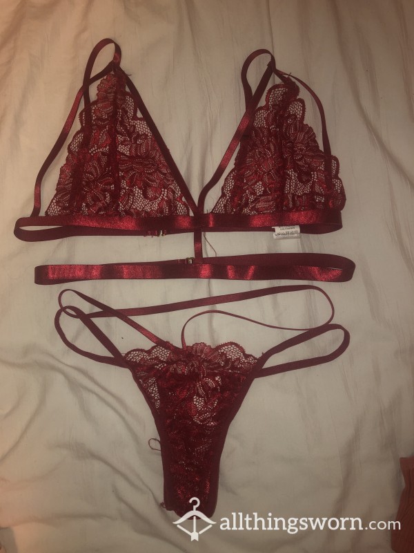 Lacy Red Strappy Lingerie