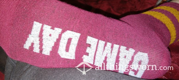 Ladies Football-themed Crew Socks-Variety Of Styles.  Worn For 2 Days.