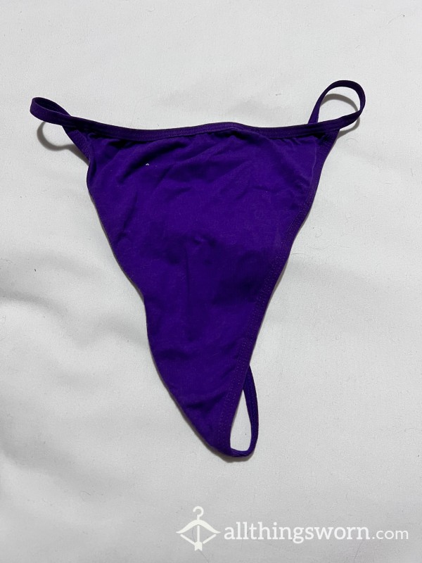 😈 Large Dark Purple G-string Thong : 95% Cotton 5% Spandex