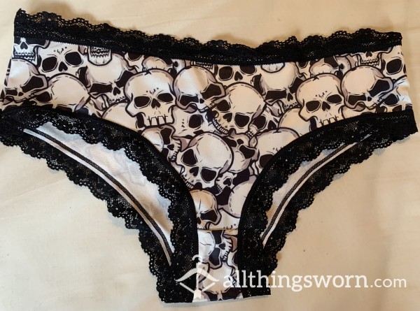 Large Skull Panties / Knickers With 24 Hours Wear.