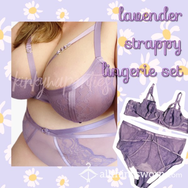 Lavender Strappy Lingerie Set - Includes 5-photo Set!