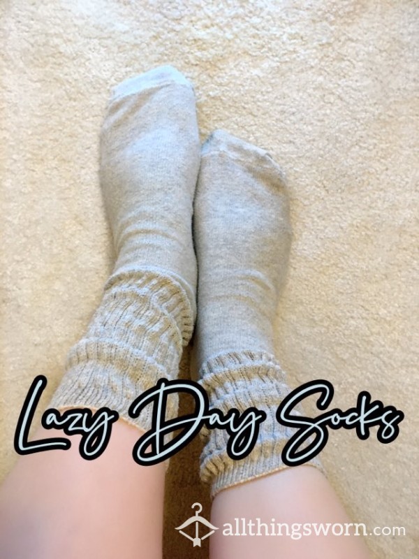 Lazy Day Socks- Can Request Any Length Of Time Worn (Come 48 Hrs Worn As Is)