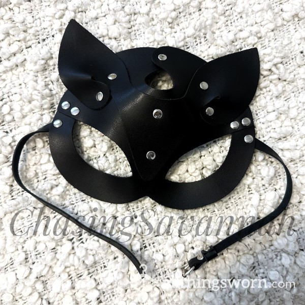 Leather BDSM Cat Mask