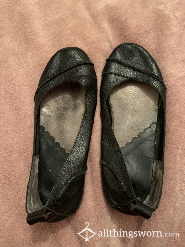 nightmare Exercise crumpled Buy Leather Hush Puppies Old Worn Flat Shoes